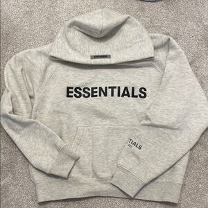 Fear of God Essentials Hoodie – Light Oatmeal / Gray – XS